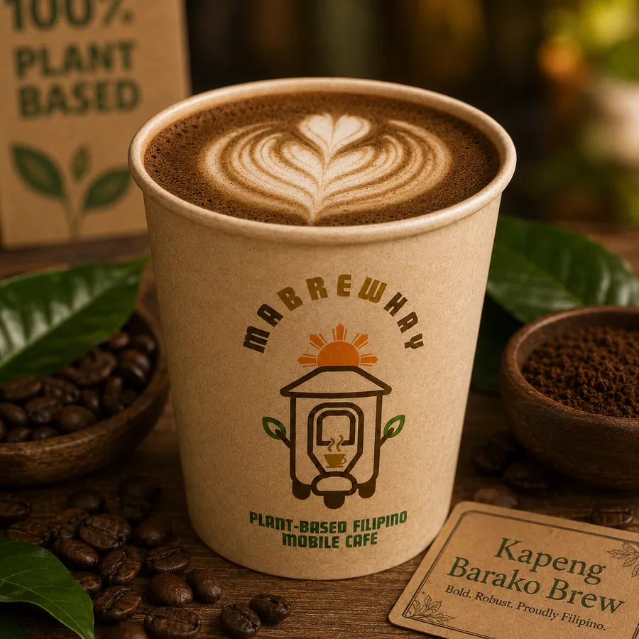 Kapeng Barako brew with MabrewHay branding