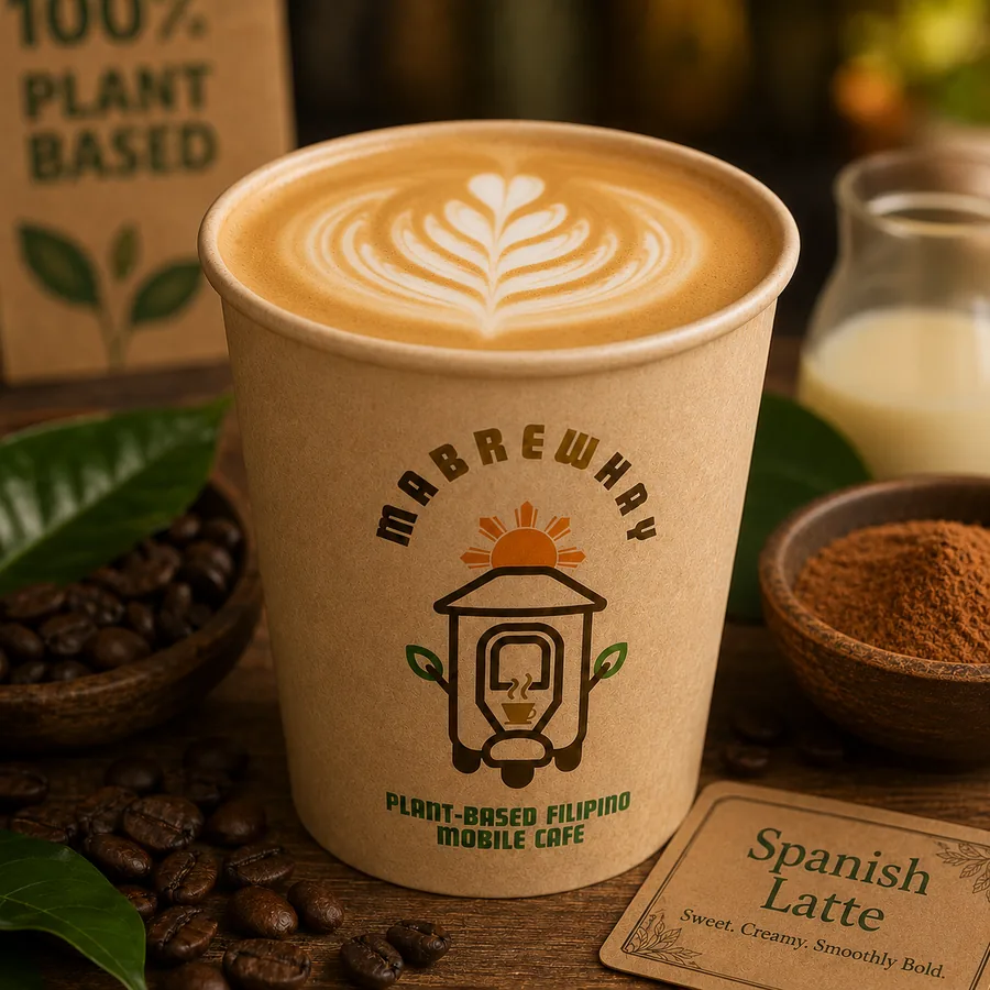 Spanish latte with MabrewHay branding